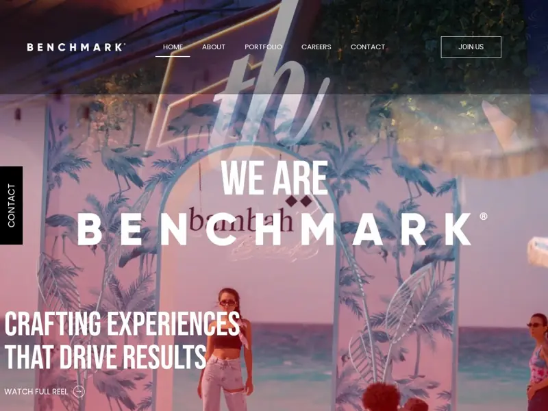 Screenshot of the Benchmark website