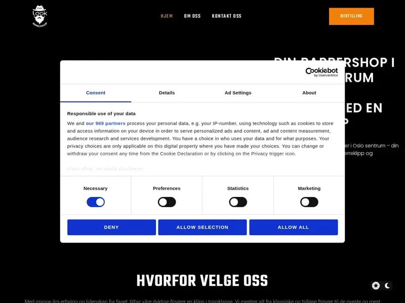 Screenshot of the New Look Barbershop website