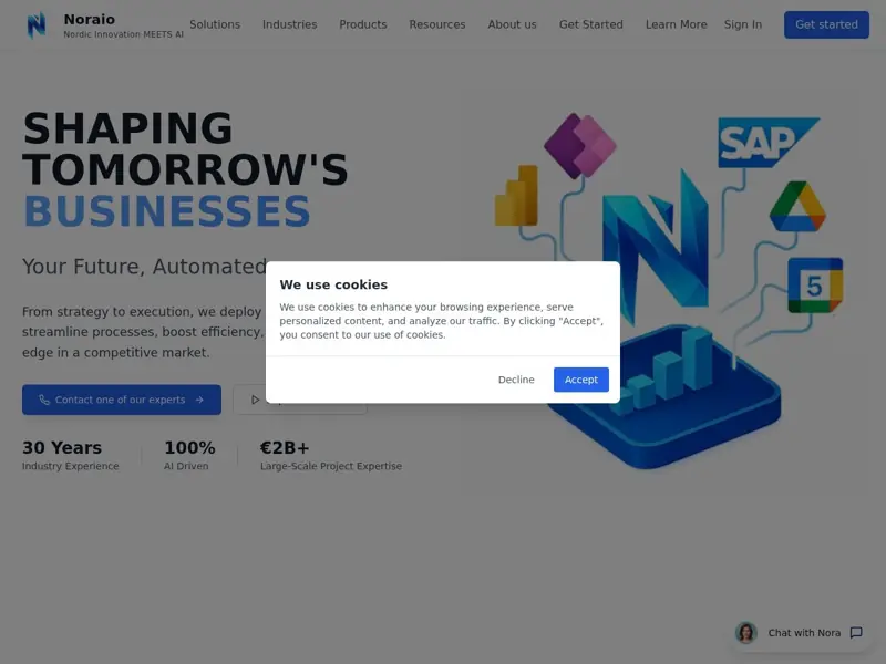 Screenshot of the NorAiO website