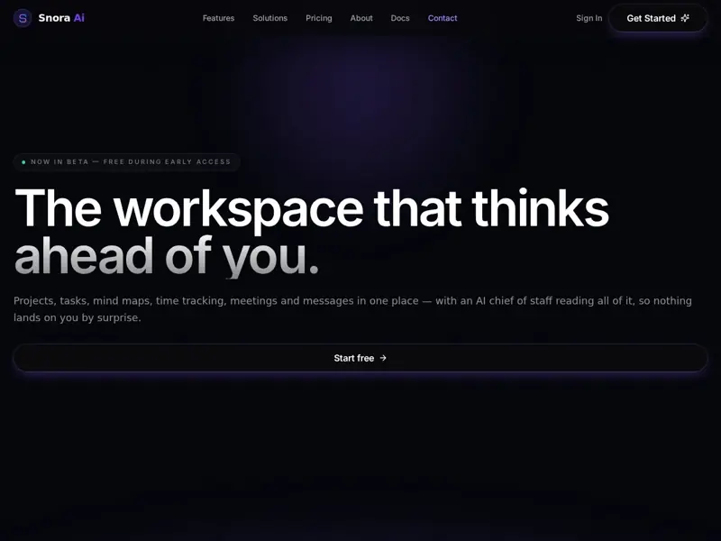 Screenshot of the SNORA website
