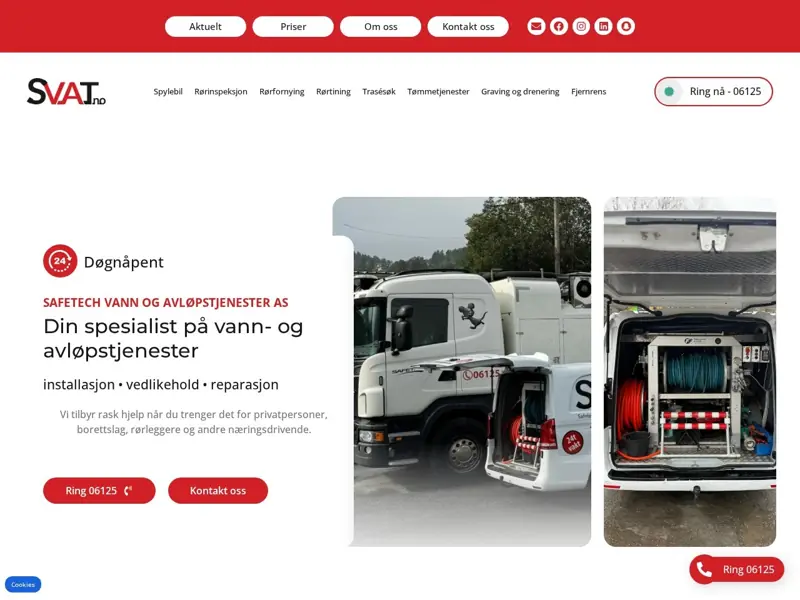 Screenshot of the SVAT website