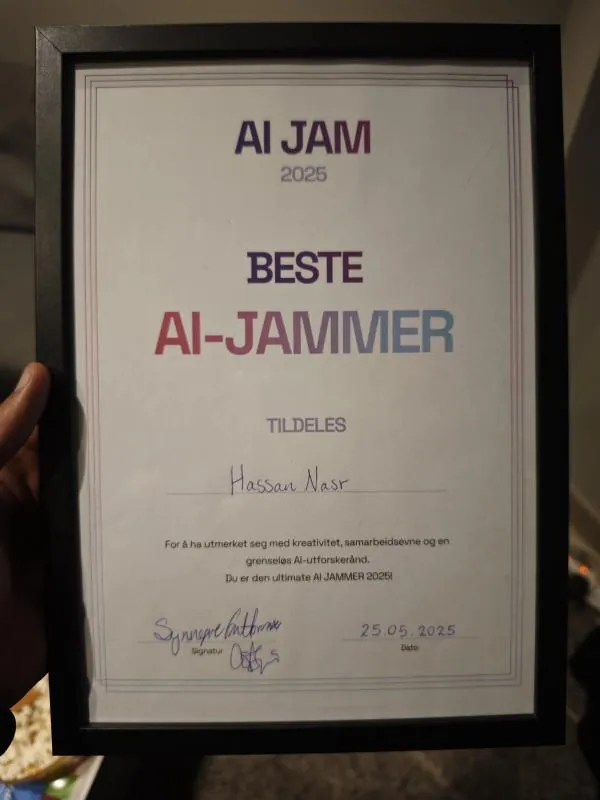 “Beste AI-Jammer” award, AI Jam 2025